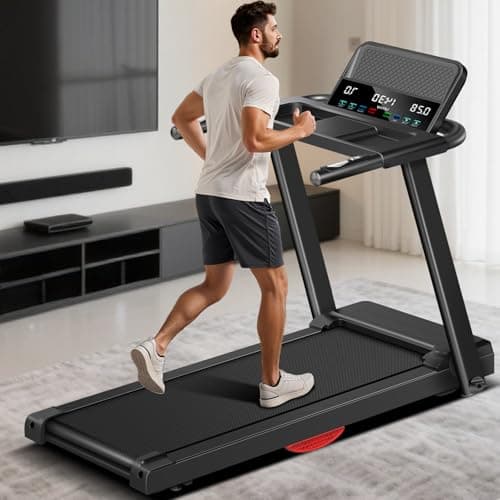 Walking Pad Treadmill, Folding Treadmills for Home Office, Dual Cushion System and Cup Phone Holder, 300LBS Capacity, Ideal for Family Workouts