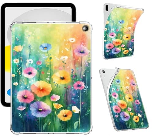BVCLKJPOI for Fire HD 10 Transparent Case (2019/2017/2015, 9th/7th/5th Gen) 10.1", Slim Lightweight Shockproof Anti-Yellowing Clear TPU Cover for Amazon Kindle Fire HD 10 Tablet, Small Flower