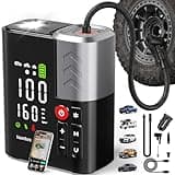 Tire Inflator Portable Air Compressor, SuperBars 3X Faster Air Pump with APP, 160PSI 48LPM Electric Tire Pump with 10400mAh Battery, 45W Faster Charging, Tire Inflator for Car SUV Pickup RV MPV Truck