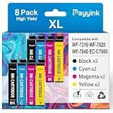 Payyink Remanufactured for Epson 812XL Ink Cartridges Combo Pack for 812 XL T812XL Ink Cartridges to use with Workforce Pro WF-7840 WF-7820 WF-7310 EC-C7000 Printer (8 Pack)