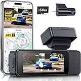 GKU Dash Cam Front and Rear, 3.18'' Touchscreen, 4K+1080P Dashcam, Built-in GPS, 5.8GHz WiFi Dash Camera for Cars with 24H Parking Monitor, Night Vision, WDR, Supports 512GB Max