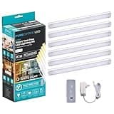 PureOptics LED Works with Alexa Smart Under Cabinet Lighting Kit, Adjustable LEDs, (6) 9" Bars, White