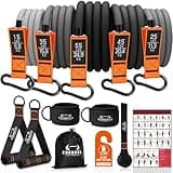 Resistance Bands with Handles, 175lb Exercise Bands for Working Out, Fitness Bands, Workout Bands with Door Anchor and Ankle Straps, Physical Therapy, Yoga, Strength Training Home Gym Equipment