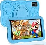 Kids Tablet 7 inch Android Tablet for Kids, 8GB RAM 64GB ROM 128GB Expand, Bluetooth, WiFi,with Shockproof Case-Blue