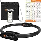 MANTRA SPORTS Pilates Ring - 13 Inch Magic Circle Pilates Ring - Toning Inner Thigh Exerciser, At-Home Yoga Equipment for Home Workouts - Thigh Master for Women, Arms & Core Toning - Carbon Black