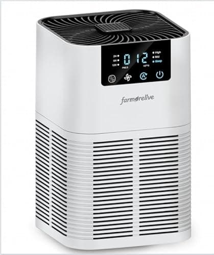 Farmorelive Air Purifier for Home, 3-in-1 True HEPA Filter