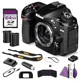 Nikon D7500 DSLR Camera Body 20.9MP DX Sensor 4K UHD Video 51 Point AF 8fps Shooting Bundle with Replacement Battery EN EL15C + Cleaning Kit + 64GB Memory Card