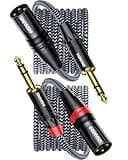 SNANSHI 2-Pack XLR to 1/4 Cable 10ft - Balanced 6.35mm TRS to XLR Male 22 AWG Studio Monitor Cable for Audio Interface, Mixer, Powered Speaker (Not for Microphone)