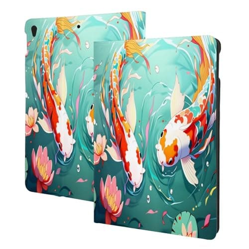 Anime Koi Carp Case for Ipad, Slim Lightweight Smart Shell Stand Cover Adjustable Angles Case with Auto Wake/Sleep for Ipad Air3 10.5"