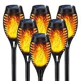 IkeeRuic Solar Lights Outdoor, Solar Torch Light with Flickering Flame for Outdoor Decor, Solar Garden Lights, Waterproof Outdoor Lighting, Flame Torches for Outside Patio Pathway Yard Decorations