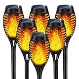 IkeeRuic Solar Lights Outdoor, Solar Torch Light with Flickering Flame for Outdoor Decor, Solar Garden Lights, Waterproof Outdoor Lighting, Flame Torches for Outside Patio Pathway Yard Decorations