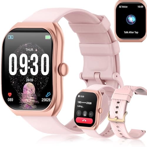 PEJE Smart Watch for Women Men (2 Bands), Bluetooth Call HD DIY Dial Smartwatch, Fitness Tracker with 120+ Sports Modes, Running Watch with Step Counter Heart Rate Sleep Monitor (Inches, 2.01, Pink)