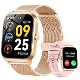 Smart Watch for Women with Bluetooth Calling, Fashion Fitness Tracker, 1.85" HD Touch Screen, AI Voice Assistant, Heart Rate Sleep Monitor, 120+ Sports Modes, Compatible with Android iPhone, 2 Bands