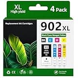 Lamburee 902XL High Yield Ink Cartridge Combo Pack Compatible with HP OfficeJet 6950 6954 6960 6968 6978 Replacement for HP 902 902XL (Black Cyan Magenta Yellow)
