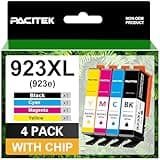 PACITEK 923XL Ink Cartridges Combo Pack Replacement for 923 923e Ink Cartridges for Printers, Compatible with OfficeJet Pro 8130 8125 8120 8130e 8125e Printers, 4-Pack