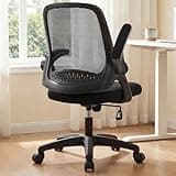 NEO CHAIR Office Desk Gaming Ergonomic Computer Chair with Lumbar Back Support Adjustable Height Swivel Rolling Wheels Flip-up Arms Mesh Chair for Home Vanity (Black)