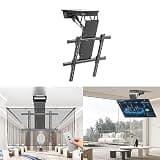 UIYTJRT Electric TV Ceiling Mount - Adjustable Ceiling TV Mount Bracket - Motorized Tv Mount for 50-90 Inch TVs, TV Motorized Lift with Remote Control and Memory Setting, Hidden Fold Down TV,