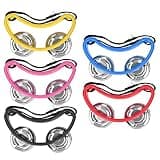 5Pcs Foot Tambourine 2 - Row Half Moon Shaped Metal Jingles Percussion Instrument, Stainless Steel Jingles with ABS Frame, for Folk Music, Dance, Worship and Classroom