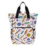 VELINTE Lollipop Candy Cane Cartoon Diaper Bag Backpack with Insulated Pockets & Stroller Straps, Large Capacity Unisex Travel Backpack for Boys Girls Mom Dad