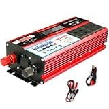 2000W Power Inverter 12V DC to 110V/240V AC Converter Dual AC Outlets and 4 2.1A USB with Universal AC Outlets and USB Port Includes Cigarette Lighter Plug Cord and Battery Clamps 12Vto110V(12Vto230V)