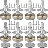 Heavy Duty Furniture Leveling Feet Adjustable Furniture Leg Levelers for Tables Chairs Cabinets Sofa Raiser, Support 2640LBs, T- Nut Kit 3/8”-16 Thread, Large Base,w/ 8 Felt Pads,24 Screws (8 Pack)