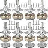 Heavy Duty Furniture Leveling Feet Adjustable Furniture Leg Levelers for Tables Chairs Cabinets Sofa Raiser, Support 2640LBs, T- Nut Kit 3/8”-16 Thread, Large Base,w/ 8 Felt Pads,24 Screws (8 Pack)