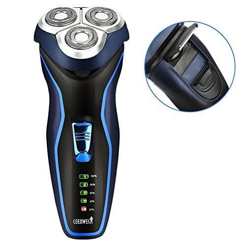 Ceenwes Electric Razor with Pop-up Trimmer Rechargeable Electric Shaver Waterproof Wet & Dry Rotary Shavers Cordless Electric Shaving Razors for Men