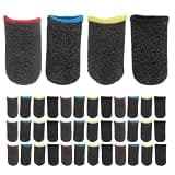 Homoyoyo 40 Pairs Gaming Finger Sleeves for Mobile Gaming and Touchscreen Devices, Carbon Fiber Material with Precision Control and Antislip Design, Breathable Ultra Thin Finger Covers