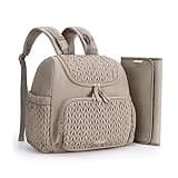 mommore Diaper Bag Small Diaper Backpack Stylish Baby Backpacks Travel Mini Maternity Bags with Insulated Pockets, Changing Pad, Stroller Straps