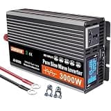 6000W Off-Grid Pure Sine Wave Solar Power Inverter DC 72V/60V/48V/24V/12V to AC 120V/240V, Ideal for Truck, Home, RV, Camping, with AC Outlets & Display