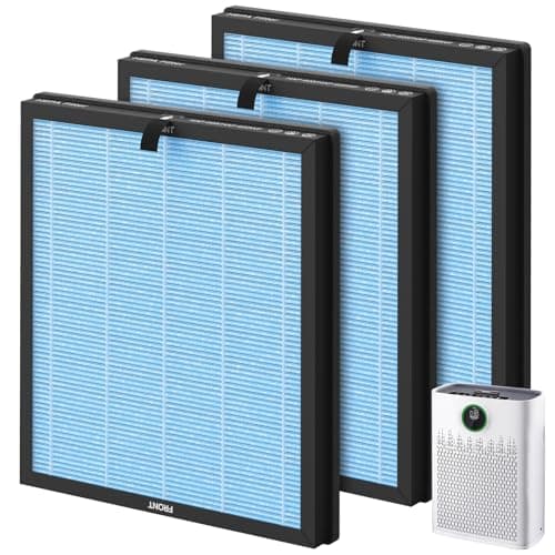 3 Pack HAP603 Replacement Filter Compatible with ECOSELF HAP603 / HAP603WF Air Purifier, 3-in-1 H13 True HEPA Filter with Activated Carbon, # RFHAP603, Blue