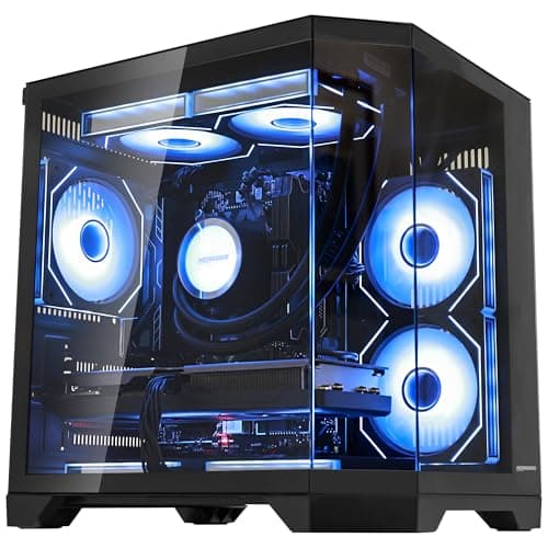 AI Gaming PC Desktop, RTX 5070 12GB GDDR7, AMD Ryzen 7 7800X3D, 32GB DDR5 6000MHz RAM, 1TB PCIe + 1TB SATA SSD, 240mm AIO & 7 RGB Fans, 850W PSU, Windows 11 Prebuilt Computer, Ocean of Stars Black