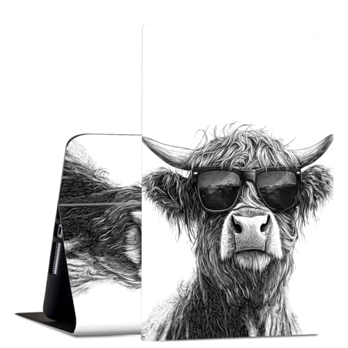 Case for Samsung Galaxy Tab S11 (2025) 11 inch Slim PU Leather Multi-Angle Viewing Folio Smart Stand Cover with Auto Wake/Sleep for Samsung Tab S11 5G SM-X730/SM-X736B, Highland Cow Black White