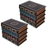 Operitacx 2 Sets Book Shaped Storage Box - Invisible Faux Book Shape Safe - Decorative Storing Boxes - 7.9"X6.3"X5.5" Retro-Style Empty Desktop Organizer for Keepsake