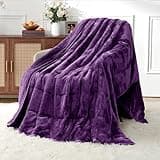 Uttermara Weighted Blankets for Adults Queen Size, 15lbs 60x80 inches Blanket with Soft Warm Plush Sherpa Fleece, Washable Thick Heavy Throw for Sleeping and Calming, Purple
