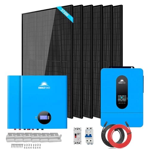 SOLAR PANEL (SGM-6510M)SUNGOLDPOWER 6500W Off-Grid Solar Kit SGM-6510M: 1*6.5KW 120/240Vac Solar Inverter (UL1741 SPH6548P) 2*5.12KWH 48V Wall Mounted Battery(UL1973) 6* 370W Solar Panels(2220W)