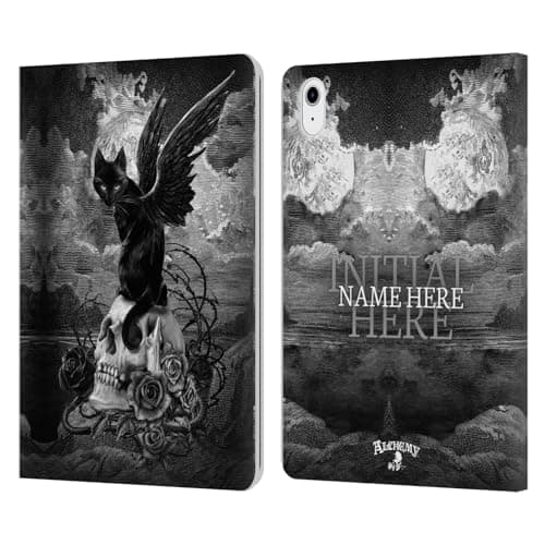 Head Case Designs Officially Licensed Custom Customized Personalized Alchemy Gothic Paracelsus Name and Initial Leather Wallet Case Compatible with Apple iPad Air 11 2020/2022/2024/2025