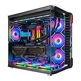HYPER CYBER Colossus Gaming PC Desktop Computer, AMD Ryzen 7 7800X3D, Radeon RX 9070 XT, 64GB DDR5, 2TB SSD, Wonder Vision 360 Turbo ARGB Black, Windows 11 Home, RGB Lighting, WiFi, Ready to Use