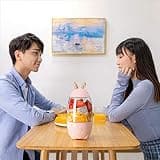 Electric Multifunctional Juicer Cup, Portable Personal Blender, USB Rechargeable, Pink