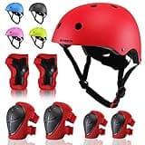Kids Bike Helmet for Kids 3-5/5-8/8-14 Adjustable Toddler Helmets 2-4 Years with Knee Pads for Kids GirlsBoys Youth Skateboard Bicycle Helmet for Scooter Roller Skating Balance Bike