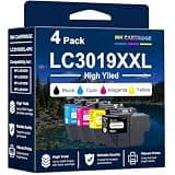 Kienul LC3019XXL Ink Cartridges High Yield Replacement for Brother LC3019XXL LC3019 Work with MFC-J5330DW MFC-J6530DW MFC-J6730DW MFC-J6930DW (4 Pack, BK/C/M/Y)