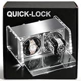 Watch Winder Smith Crystal Acrylic Dual Watch Winder for Automatic Watches, Downward Lid with 12-O’Clock Stop, Fits 26mm-56mm Timepieces, Ideal for Safes & Tight Spaces,Clear