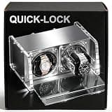 Watch Winder Smith Crystal Acrylic Dual Watch Winder for Automatic Watches, Downward Lid with 12-O’Clock Stop, Fits 26mm-56mm Timepieces, Ideal for Safes & Tight Spaces,Clear