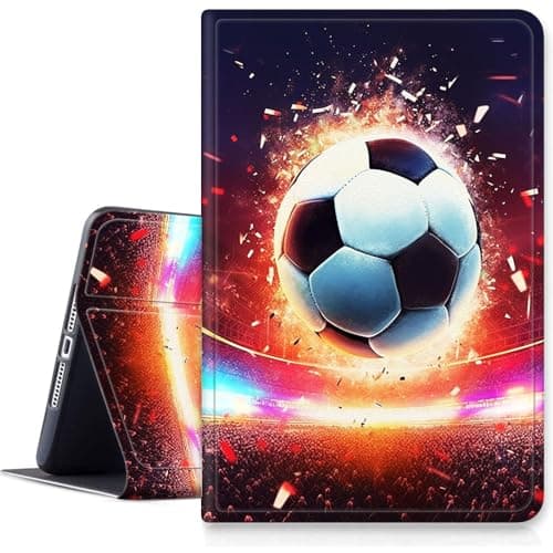 for ipad 10.2 inch Case (9th/ 8th/ 7th Generation,2021/2020/2019 Release),Hybrid Slim Multi-Angles Stand Cover Case for ipad 10.2 9th/8th/7th Gen,Auto Wake/Sleep-Soccer Football