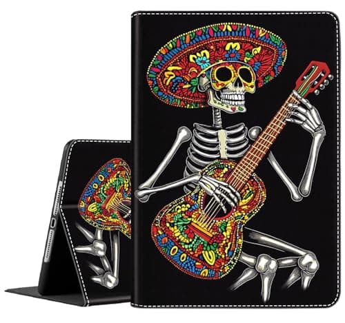 BFRKXOCK for New iPad 10th Generation Case 2022 10.9 Inch, Multi-Angle Smart Stand Cover Auto Sleep/Wake for iPad 10th Gen 10.9 inch 2022, Skull Guitar Huichol