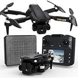 Toladrone TD12LCD Drone with LCD Screen Remote Control Brushless Motor WiFi Real-time Transmission Drones for Adults Drone with Camera Foldable Quadcopter for Beginners