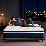 Vipeve 14 Inch Hybrid Mattress – Plush Pillow-Top Feel with Pocket Coils, Motion Isolation, Edge Support, Breathable Fabric & Natural Linen Sides – Bed in a Box(Full)