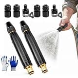 Twist Power Blast Clean, Stubborn Grime Power Washer, Heavy Duty Adjustable High Pressure Hose Nozzle, 8X Booster Car Wash Water Gun with Adjustable Spray, for Garden, Lawn, Plant Watering (2pcs)