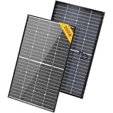BougeRV 24V N-Type 16BB 200W Bifacial Solar Panel, 24V 200 Watt Solar Panel, for RV Camping Boat Marine Log Cabin Roof, Charing Golf Cart Lithium Battery, Black Frame (1PCS)