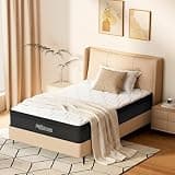CHABATREE Twin Size Hybrid Mattress, 12 Inch Mattress in a Box, Medium Firm with Individual Pocket Springs & High Density Foam, Fiberglass Free, Pressure Relief & Motion Isolation for Home Use,White